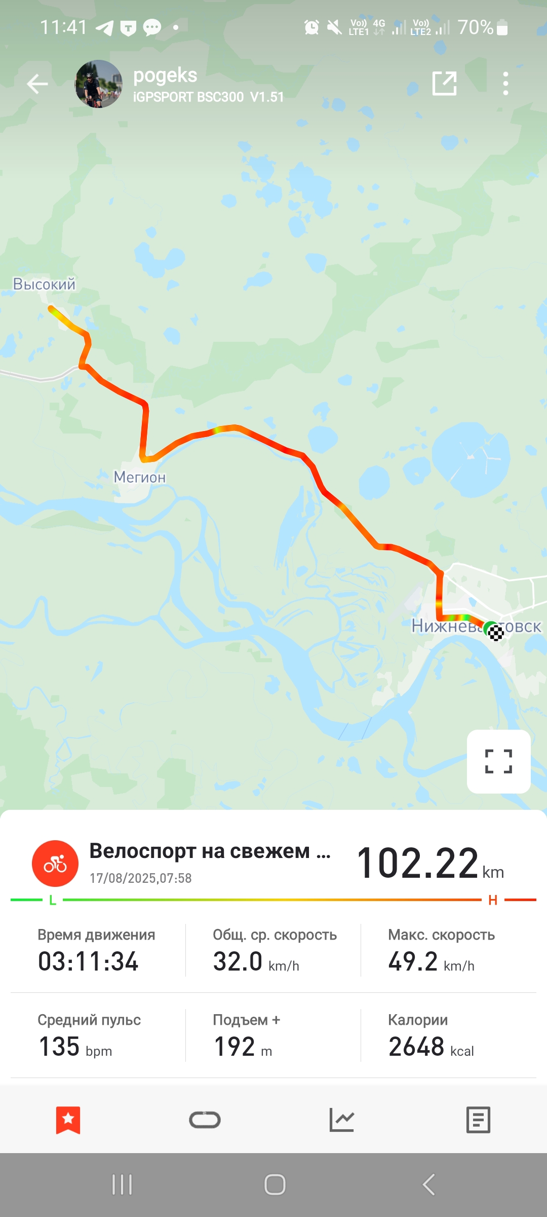 Скриншот тренировки