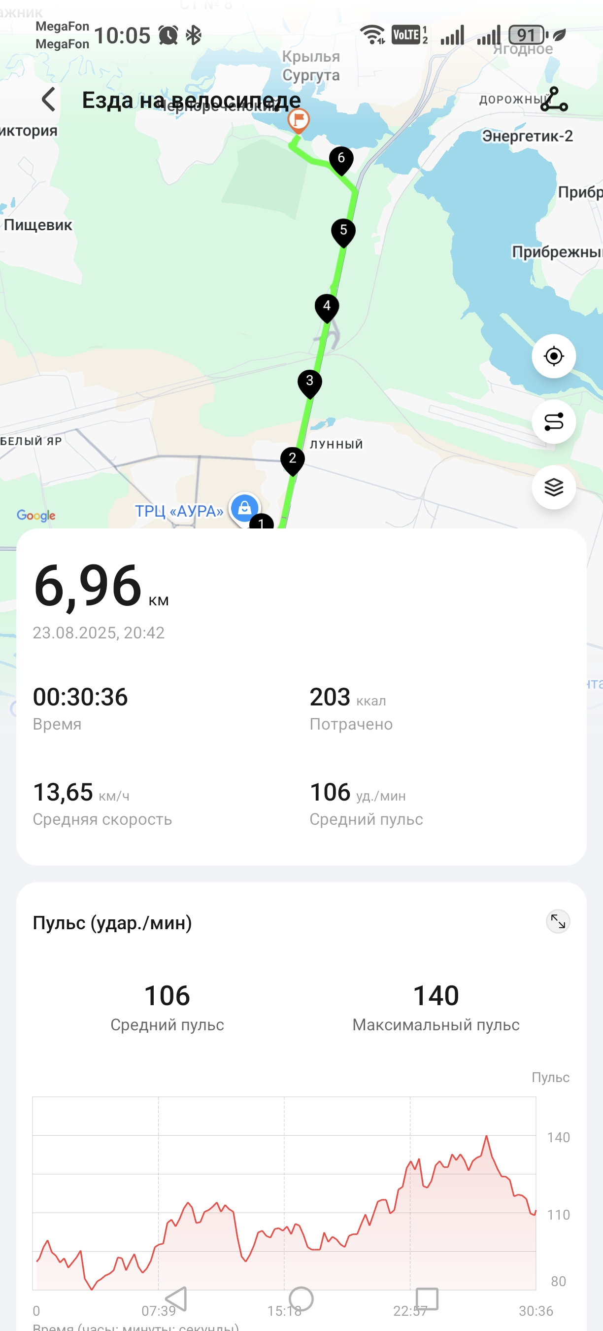 Скриншот тренировки