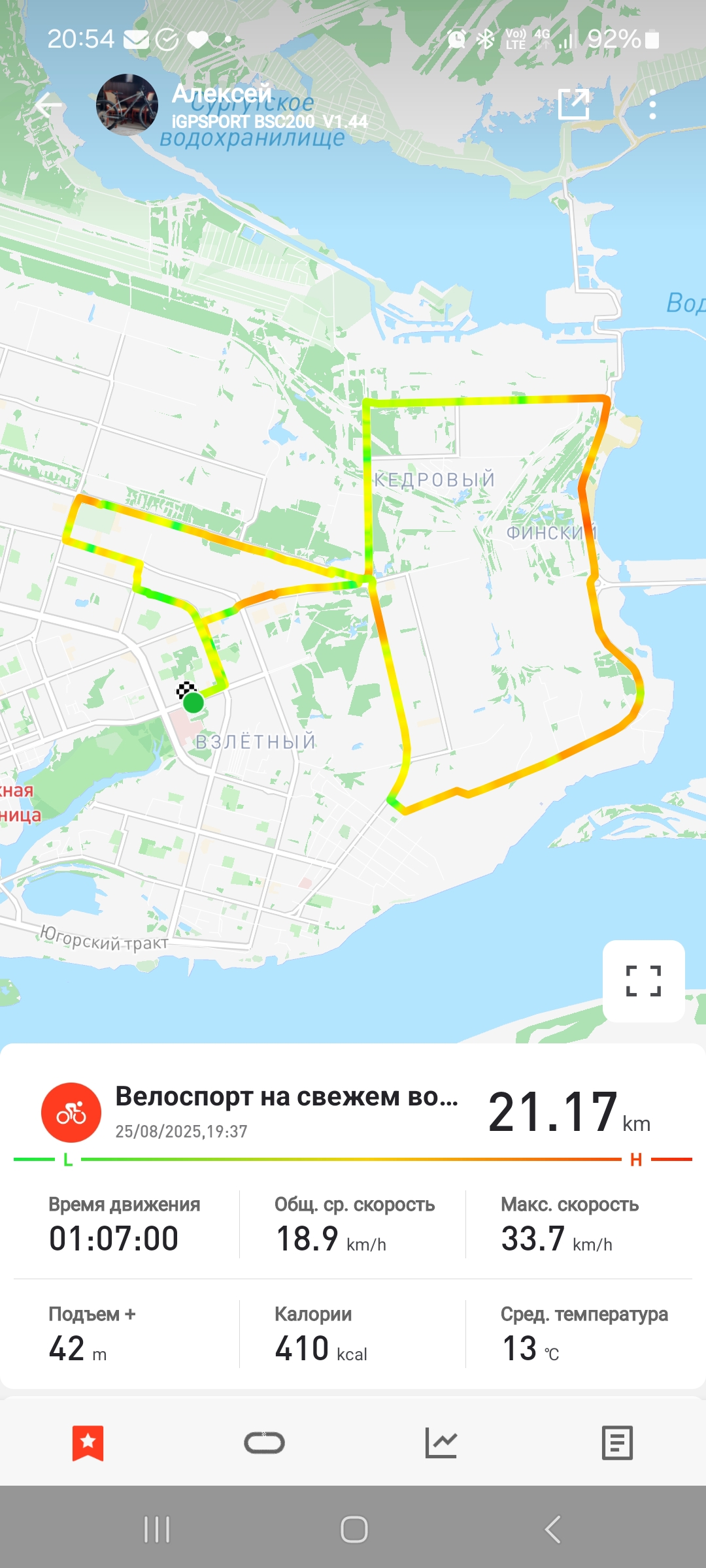 Скриншот тренировки