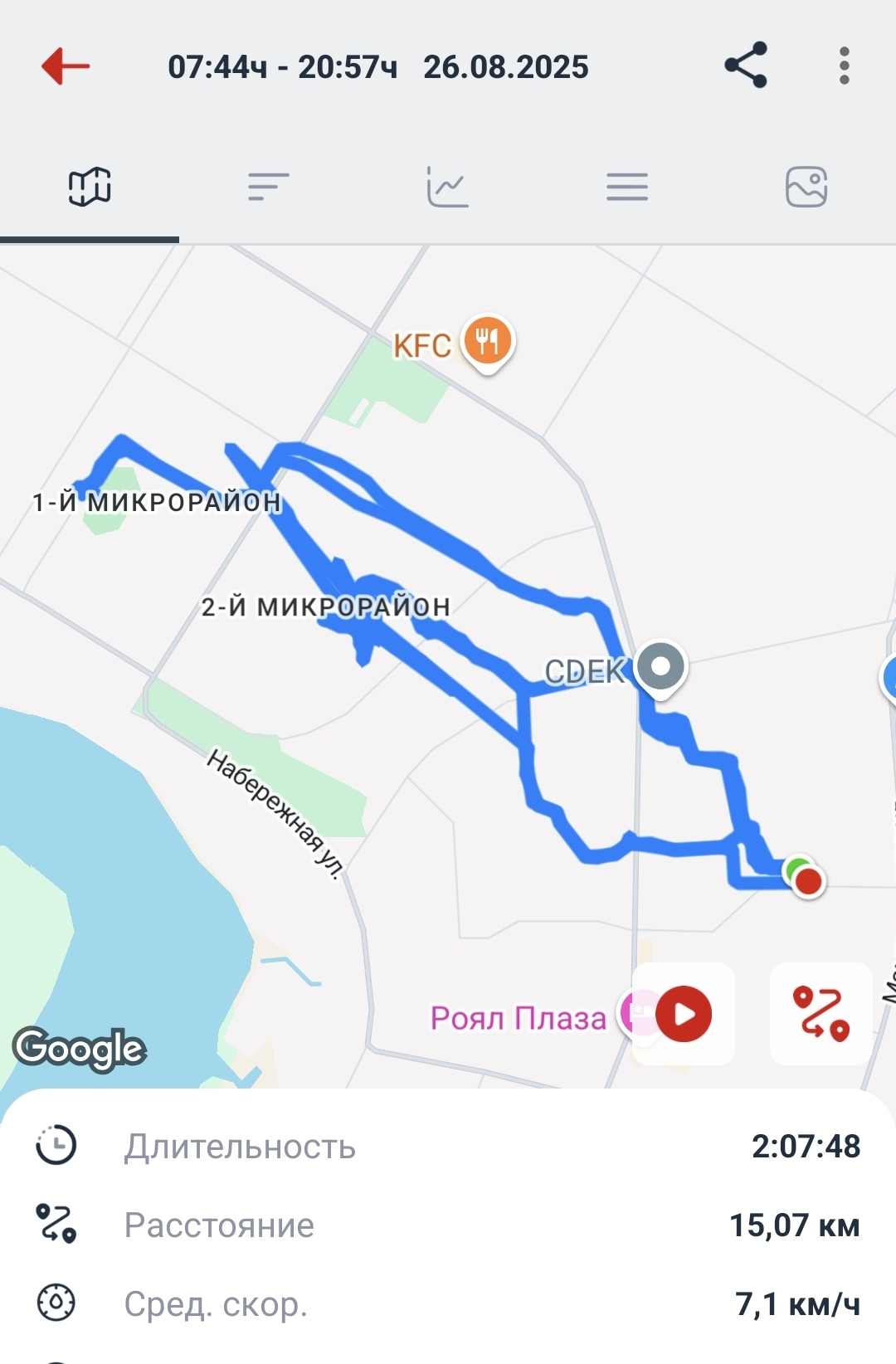 Скриншот тренировки