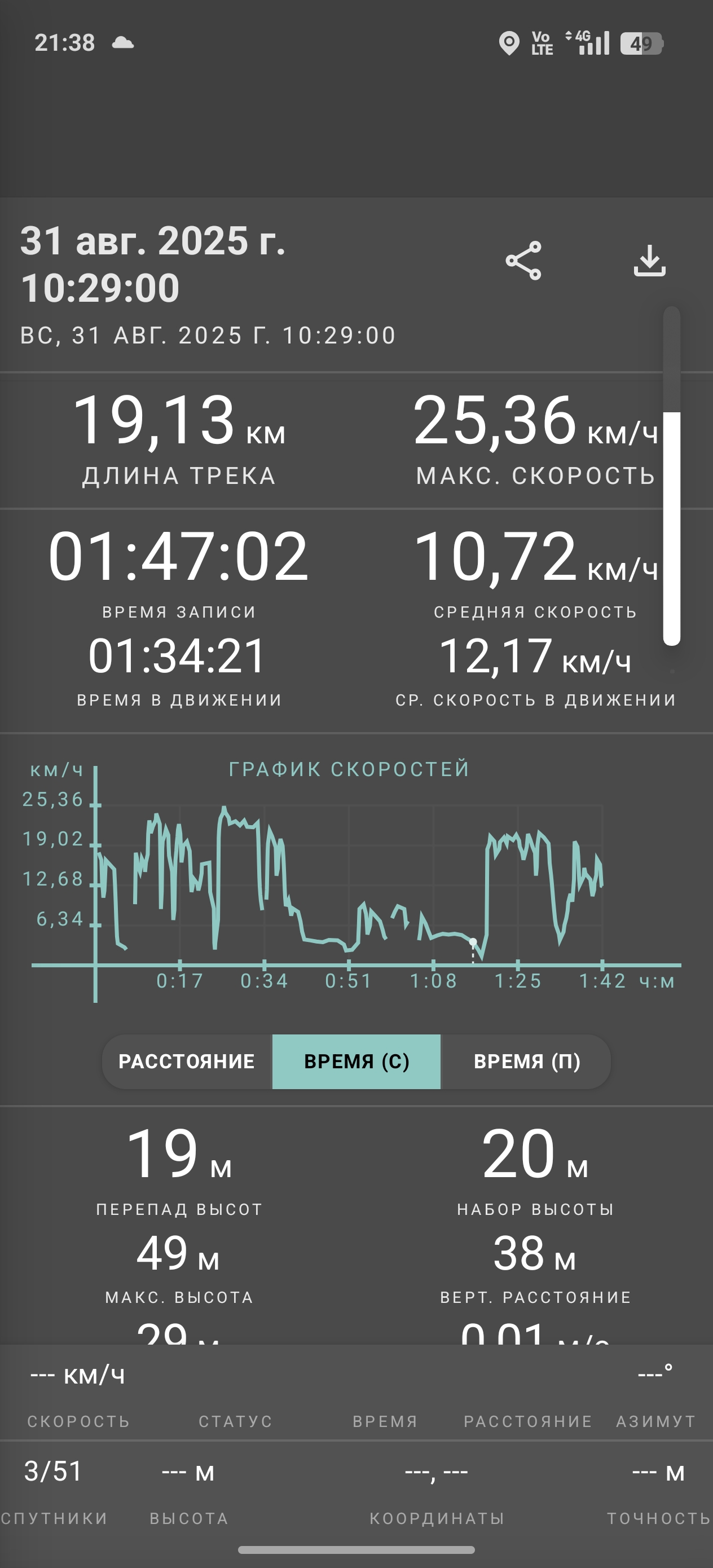 Скриншот тренировки