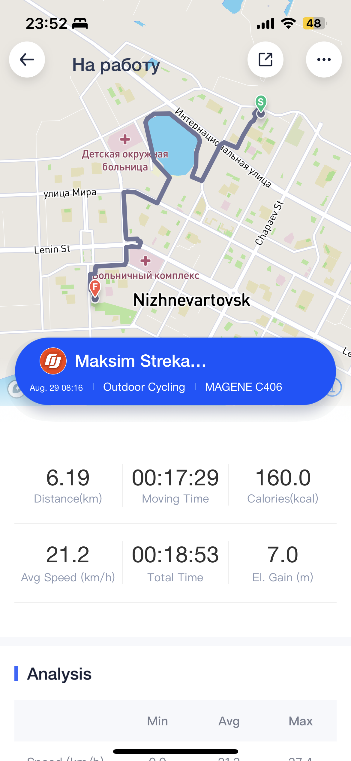 Скриншот тренировки